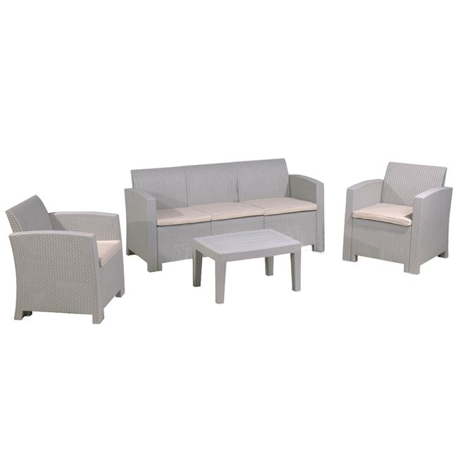 Σετ κήπου “SAVANNA” πολυπροπυλενίου σε sand-grey χρώμα 172x65x76