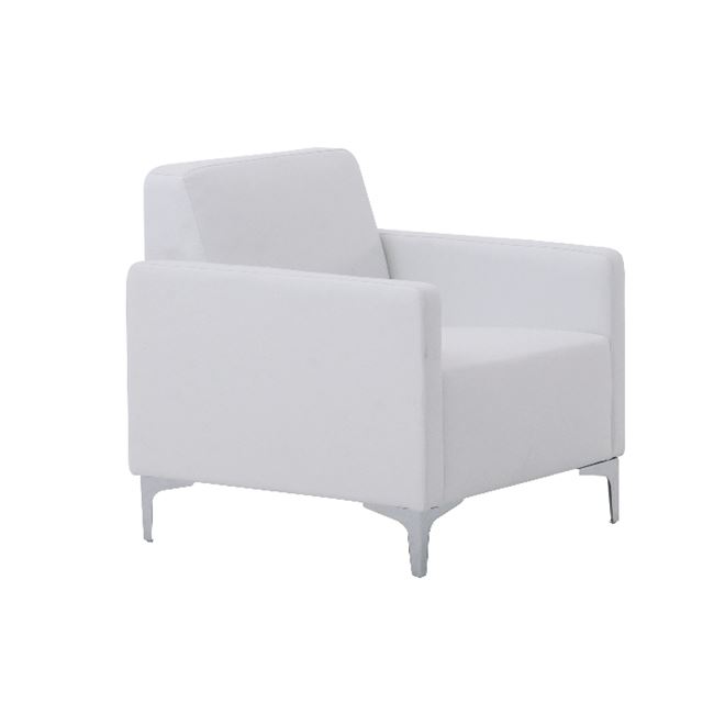 Πολυθρόνα “STYLE” από τεχνόδερμα σε λευκό χρώμα 64x71x72