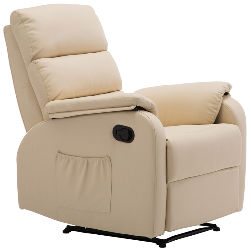 Πολυθρόνα “COMFORT” relax από τεχνόδερμα σε χρώμα μπεζ 79x97x101