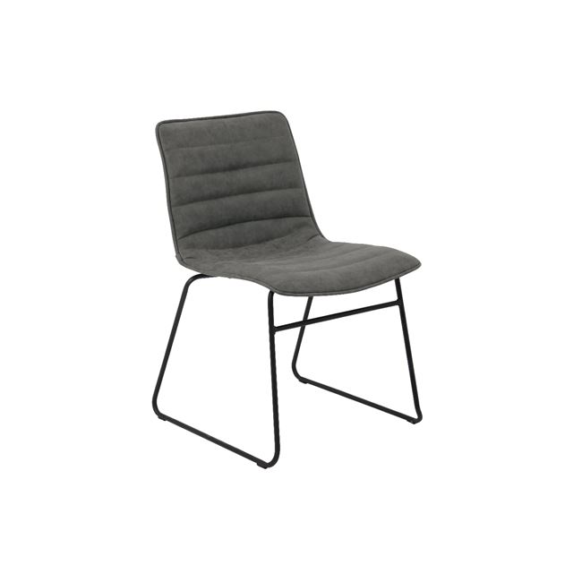Καρέκλα “CONNEL” μεταλλική-pu σε χρώμα vintage γκρι 45x58x76