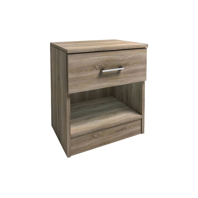 Κομοδίνο “LIFE” με 1 συρτάρι σε χρώμα σονόμα 41x32x48