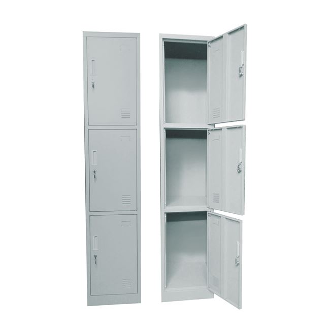Ντουλάπα “LOCKER” μεταλλική 3-θέσεις, σε γκρι χρώμα 38x45x185