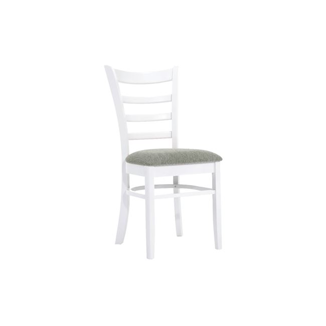 Καρέκλα "NATURALE-L" ξύλινη-υφασμάτινη σε λευκό-γκρι χρώμα 42x50x91