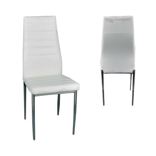 Καρέκλα “JETTA” χρωμίου-pvc σε χρώμα λευκό 40x49x95