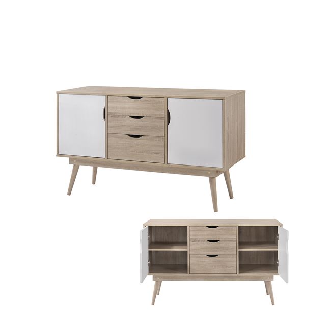 Μπουφές “ALIDA” σε χρώμα σονόμα-λευκό 125x45x77