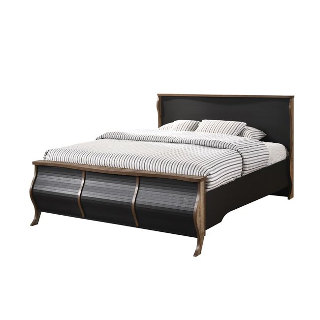Κρεβάτι "SCARLET" διπλό σε χρώμα μαύρο-καρυδί 170x215x113