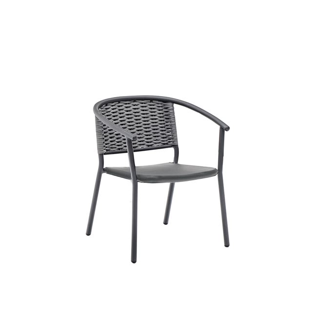 Πολυθρόνα “SILVA” αλουμίνου/wicker σε ανθρακί χρώμα 57x62x74