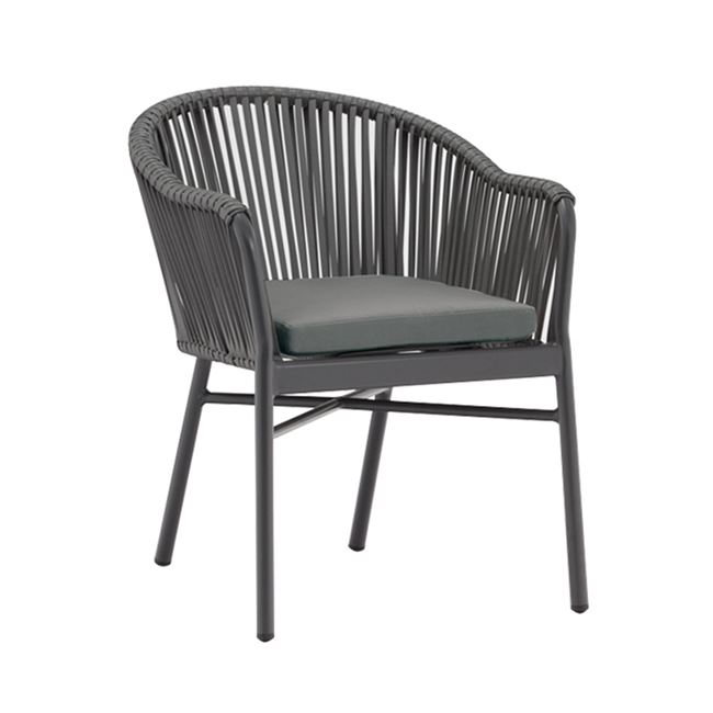 Πολυθρόνα “SUNNY” αλουμίνου/wicker σε ανθρακί χρώμα 57x64x76