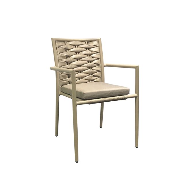Πολυθρόνα “VITAL” αλουμίνιου-wicker σε χρώμα μπεζ 57x59x85