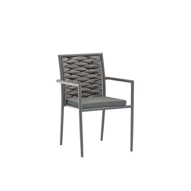 Πολυθρόνα “VITAL” αλουμίνιου-wicker σε χρώμα ανθρακί 57x59x85