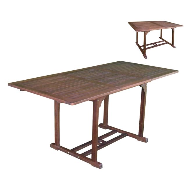 Τραπέζι “GARDEN” επεκτεινόμενο ξύλινο σε καρυδί χρώμα 120(+50)x80x74