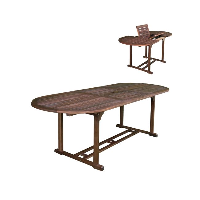 Τραπέζι οβάλ “GARDEN” επεκτεινόμενο ξύλινο σε καρυδί χρώμα 120/170x80x74