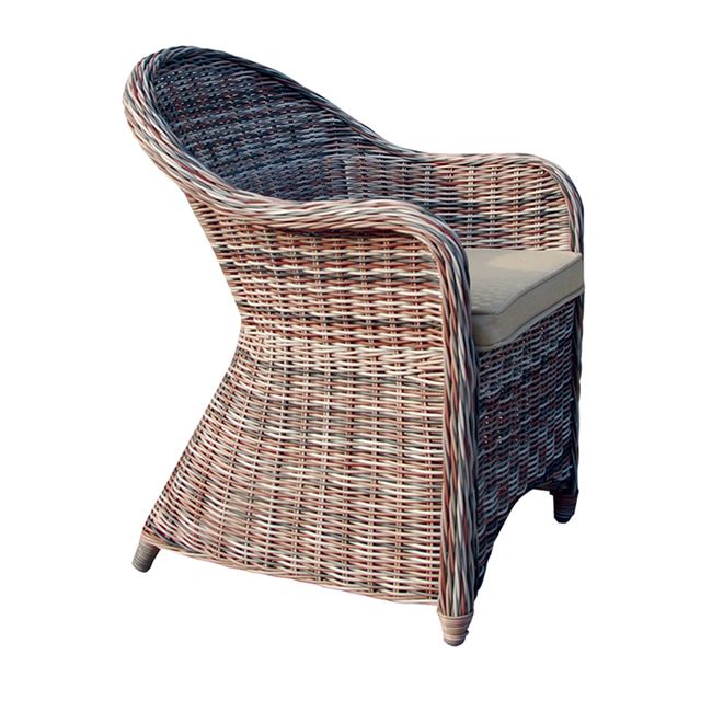Πολυθρόνα “MONTANA” αλουμινίου wicker σε χρώμα καφέ 60x72x85