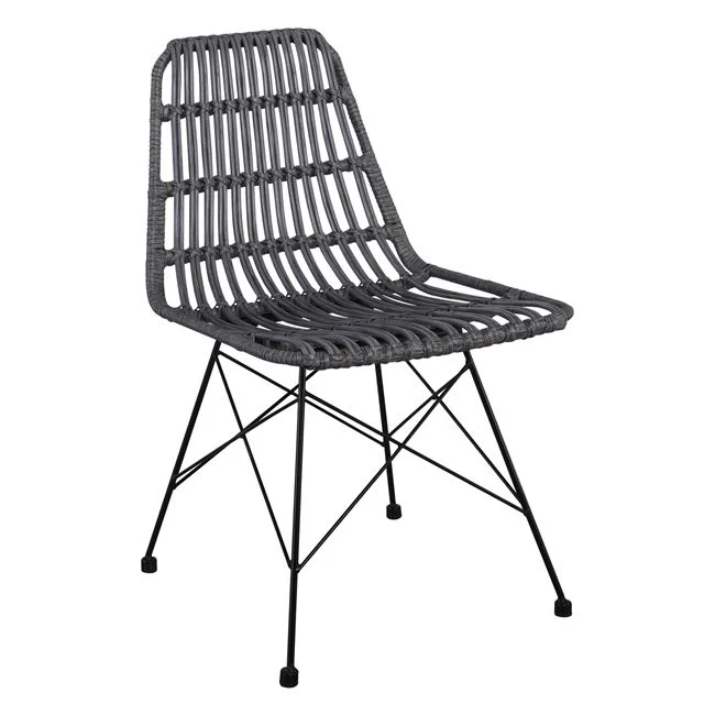 Καρέκλα κήπου “SALSA” wicker σε χρώμα γκρι 48x59x80