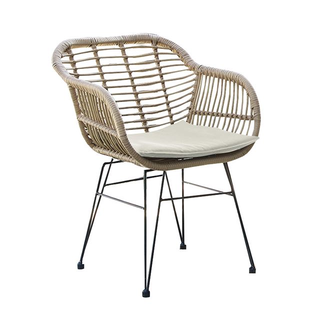 Πολυθρόνα κήπου «SALSA» wicker σε χρώμα φυσικό 55x66x76
