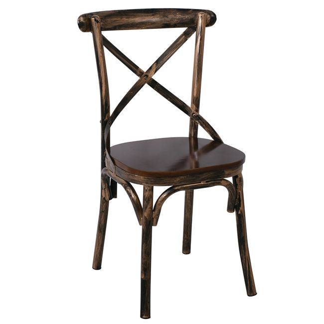 Καρέκλα “MARLIN” ξύλινη σε χρώμα μαύρο/χρυσό 51x43x90