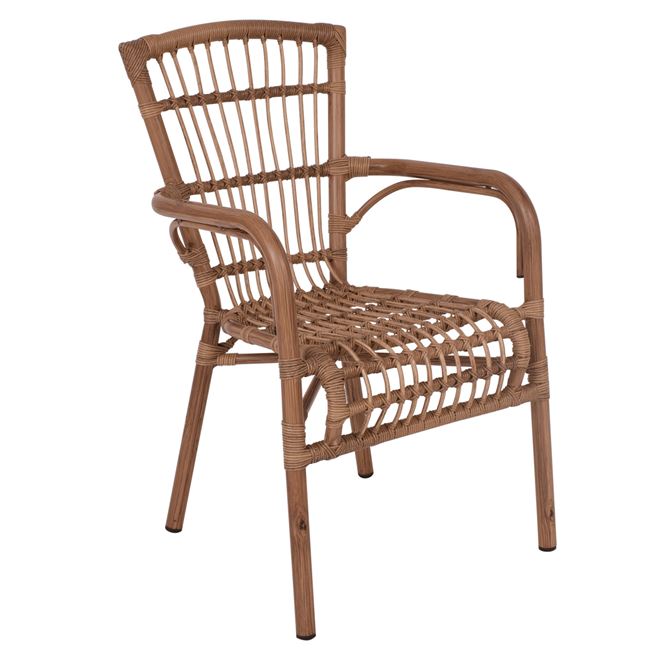Πολυθρόνα “PANTHEON” wicker σε χρώμα φυσικό 56x61x90