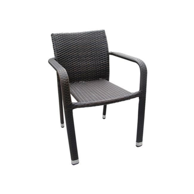 Πολυθρόνα “LANA” αλουμινίου-wicker σε καφέ χρώμα 55x59x81