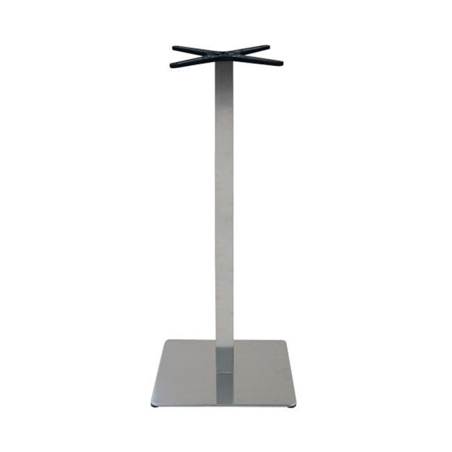 Βάση μπαρ “PRESTON” μεταλλική σε inox χρώμα 45x45x108