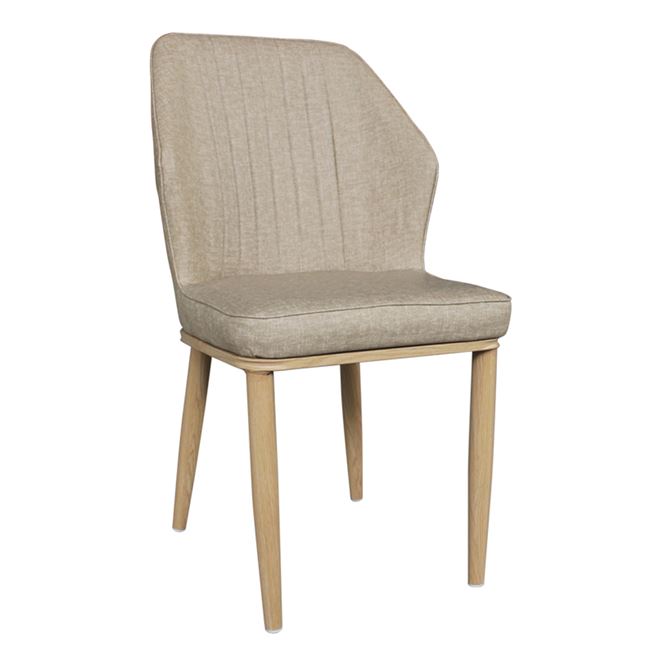 Καρέκλα “DELUX” μεταλλική σε μπεζ χρώμα 49x51x89