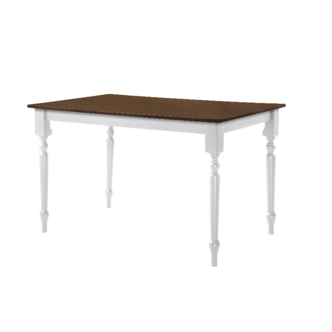 Τραπέζι “SALOON” σε χρώμα λευκό-καρυδί 120x75x74