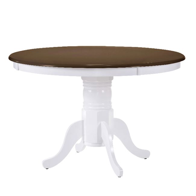 Τραπέζι “NIRVANA” σε καρυδί-λευκό χρώμα Φ106×75