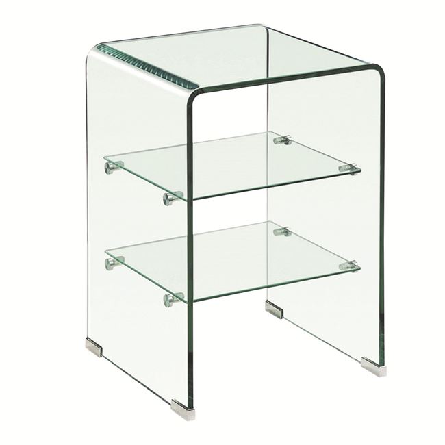 Ραφιέρα “GLASSER” γυάλινη σε χρώμα διάφανο 40x40x60