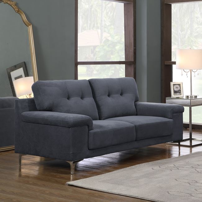 Καναπές διθέσιος “NOTE” υφασμάτινος σε μπλε-γκρι χρώμα 171x89x85