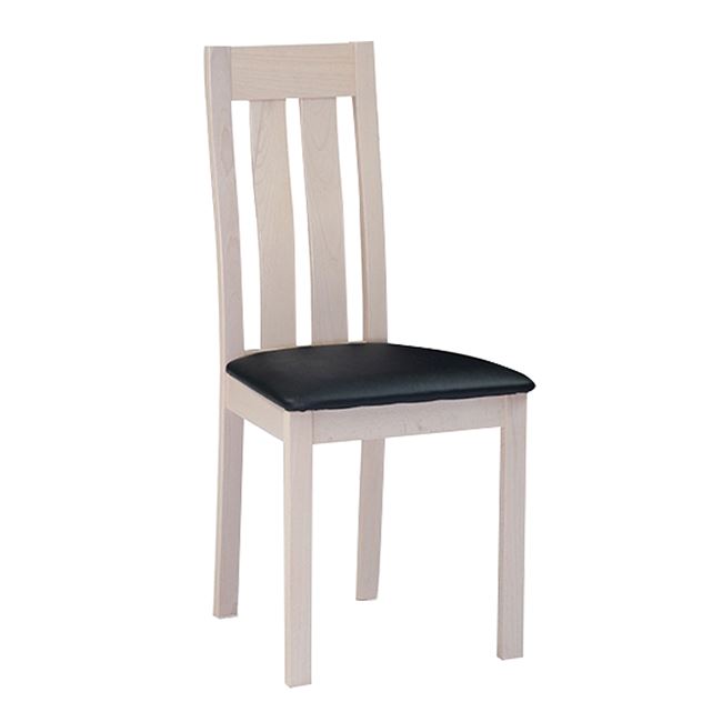 Καρέκλα “REGO” ξύλινη σε χρώμα white wash-μαύρο 46x53x87