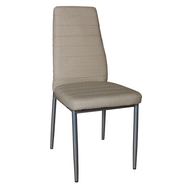Καρέκλα “JETTA” μεταλλική-linen pu σε γκρι-μπεζ χρώμα 43x62x104