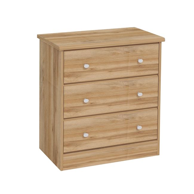 Συρταριέρα “DRAWER” με 3 συρτάρια σε χρώμα οξιά 80x43x85