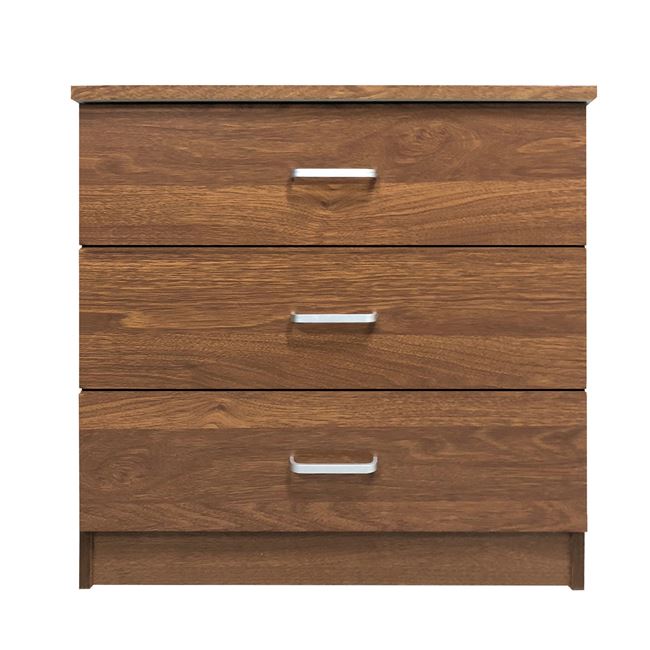 Συρταριέρα “DRAWER” με 3 συρτάρια σε χρώμα καρυδί 60x40x63