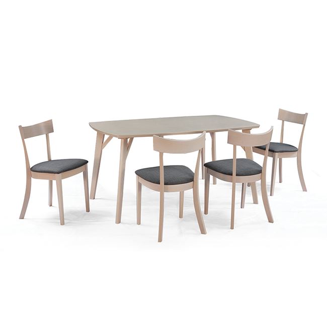 Σετ τραπεζαρίας “ALLEN” 6 τμχ σε χρώμα white wash/γκρι 150x90x74