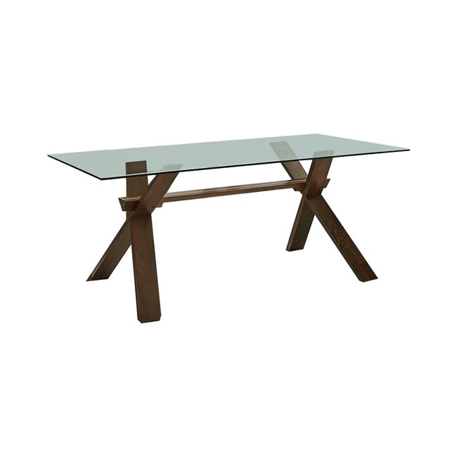 Τραπέζι "PELLA" από ξύλο σε χρώμα σκούρο καρυδί 150x90x75