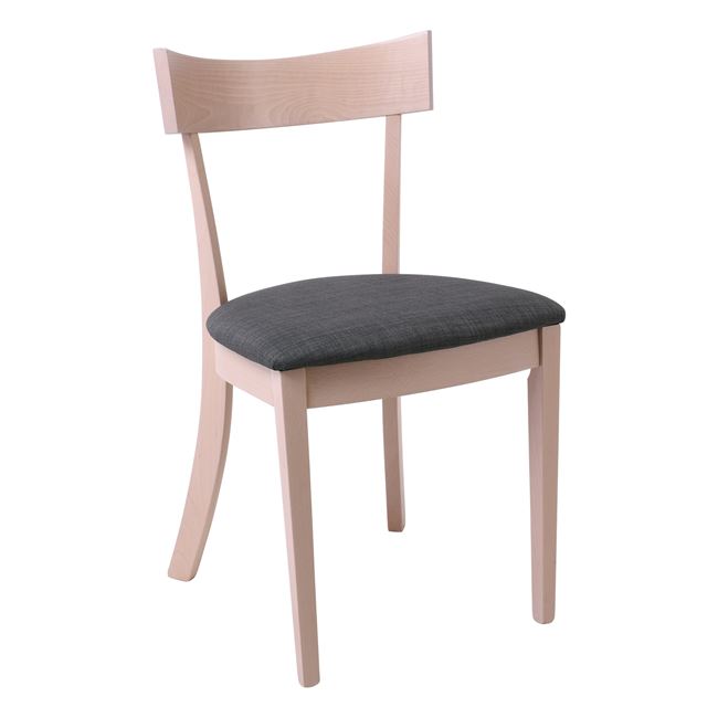 Καρέκλα “ALLEN” white wash με ύφασμα σε σκούρο γκρι 47x52x82