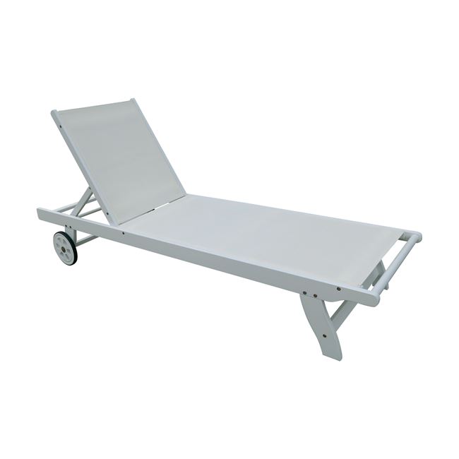 Ξαπλώστρα “CRICKET” από ξύλο/PVC σε χρώμα λευκό 66x195x30