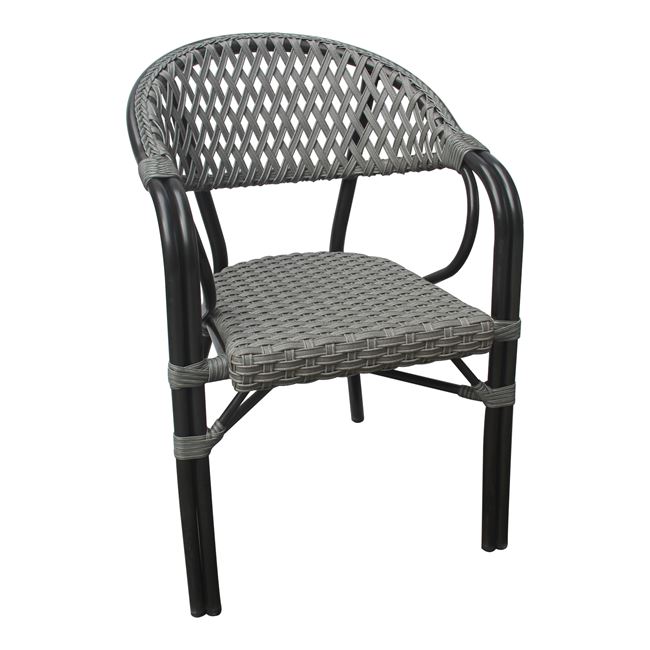 Πολυθρόνα “VEGERA” από αλουμίνιο/wicker σε χρώμα γκρι 57x59x84