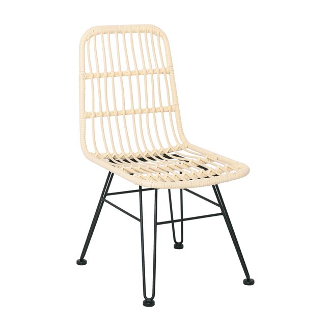 Καρέκλα “SALSA” από μέταλλο/wicker σε χρώμα φυσικό/μαύρο 46x62x86