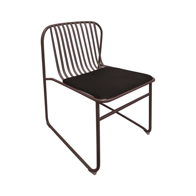 Καρέκλα κήπου “STRIPE” από μέταλλο σε χρώμα καφέ 50x54x78
