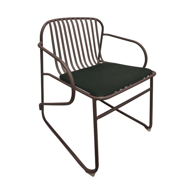 Πολυθρόνα “STRIPE” από μέταλλο σε χρώμα καφέ 55x54x78