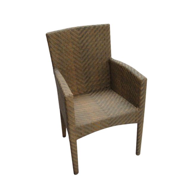 Πολυθρόνα “MIAMI” από wicker σε χρώμα μελί 58x60x94