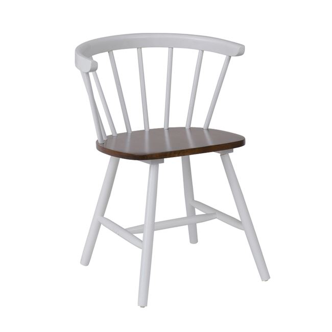 Πολυθρόνα “KANSAS” από ξύλο σε χρώμα λευκό/καρυδί 56x45x75