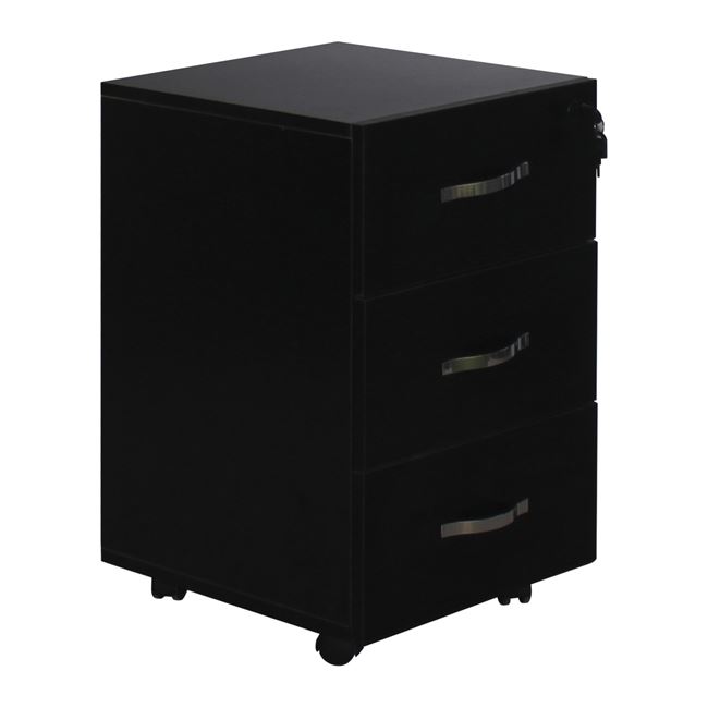 Συρταριέρα “UNIT” με τρία συρτάρια σε χρώμα μαύρο 38x42x63