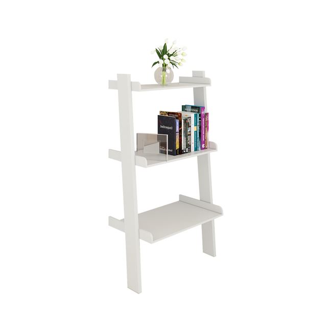 Βιβλιοθήκη ραφιέρα “STEP” από mdf σε χρώμα λευκό 56x33x101