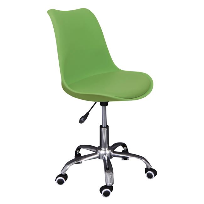 Καρέκλα γραφείου “MARTIN” από PP/PU σε χρώμα λαχανί 51x55x81/91