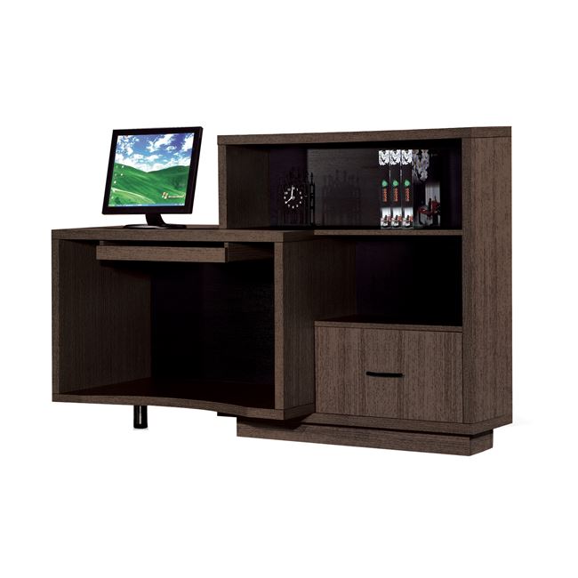 Γραφείο reception “ALPINE” σε χρώμα καρυδί/μαύρο 160x60x110