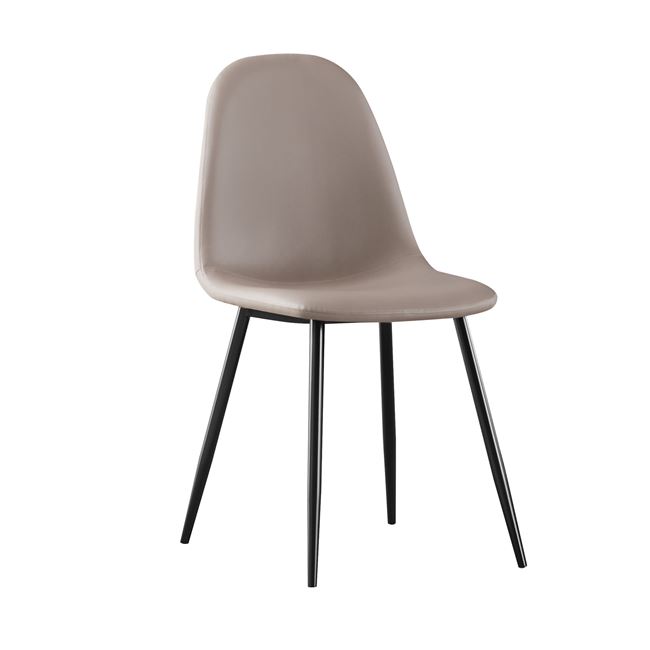 Καρέκλα “CELINA” από μέταλλο/PU σε χρώμα μαύρο/καπουτσίνο 45x54x85