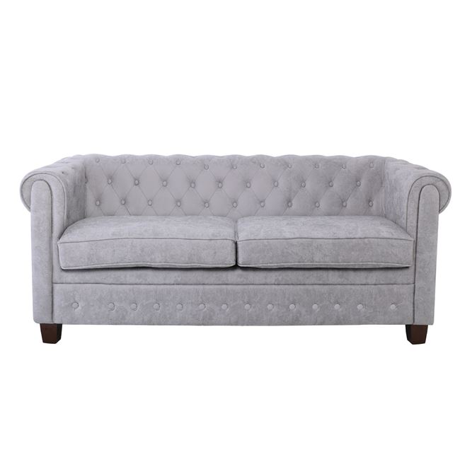 Kαναπές διθέσιος “CHESTERFIELD” από ύφασμα σε χρωμα γκρι αντικέ 153x82x73