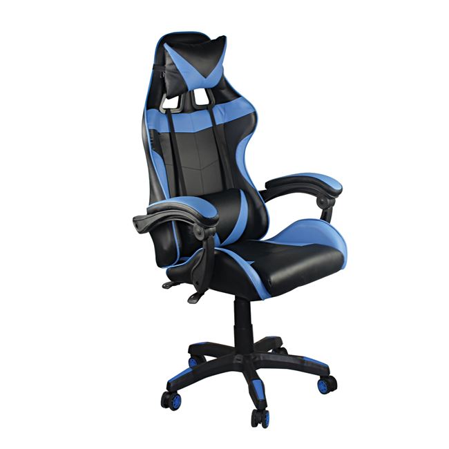 Πολυθρόνα Gaming “BF7850” από PU σε χρώμα μαύρο/μπλε 63x70x117/127