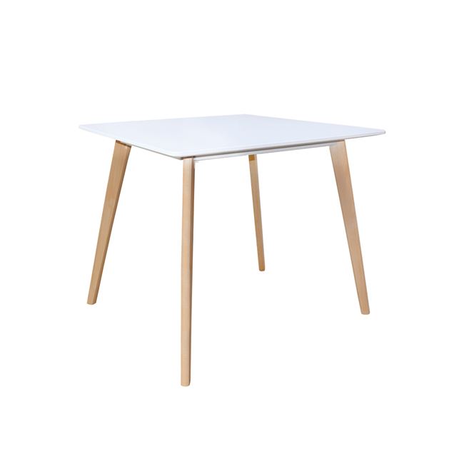 Τραπέζι “MARTIN” από ξύλο/MDF σε λευκό/φυσικό χρώμα 80x80x75
